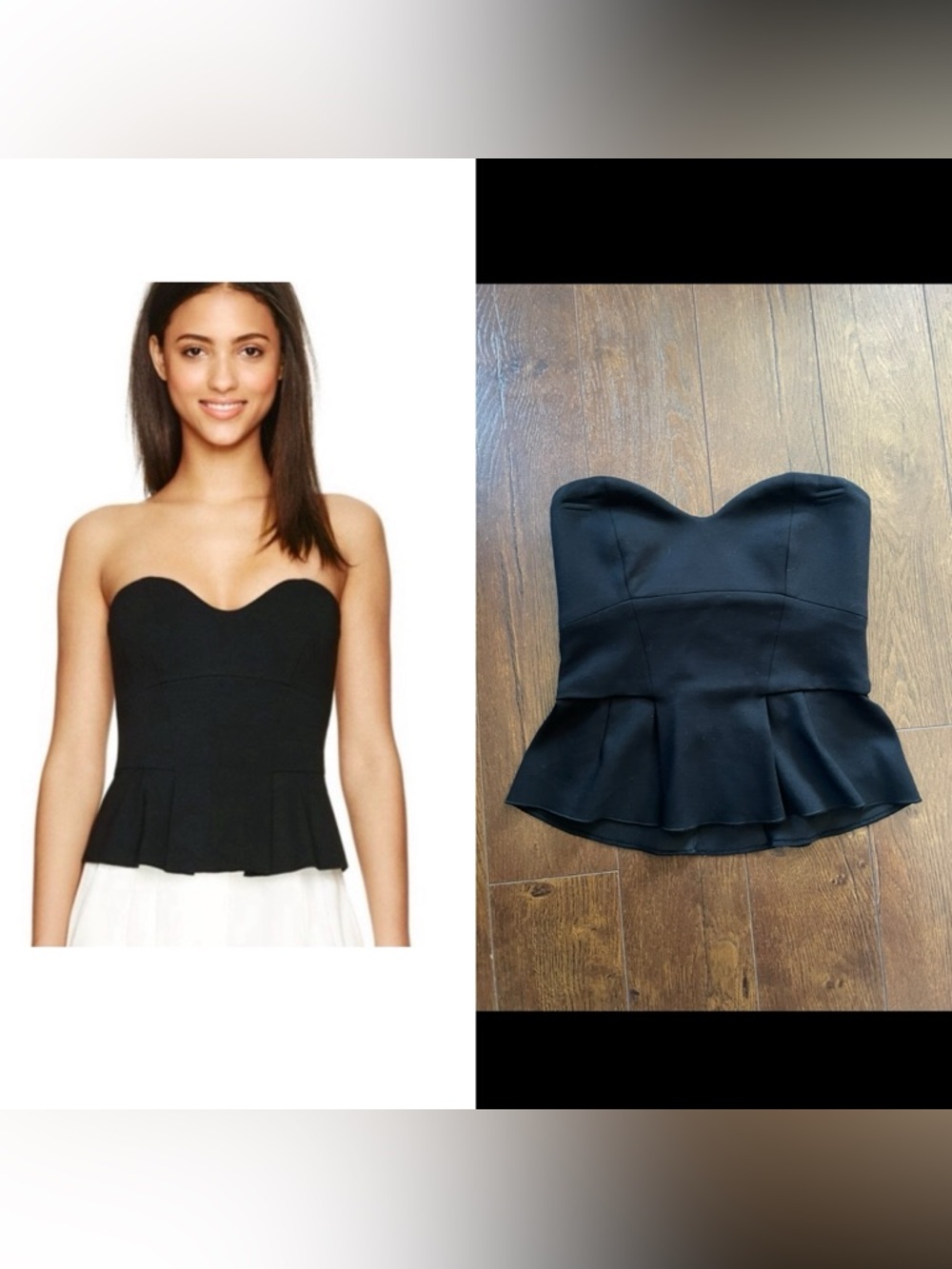 Aritzia Sweetheart Neckline Strapless Corset Peplum Top Blouse. Size 4.
